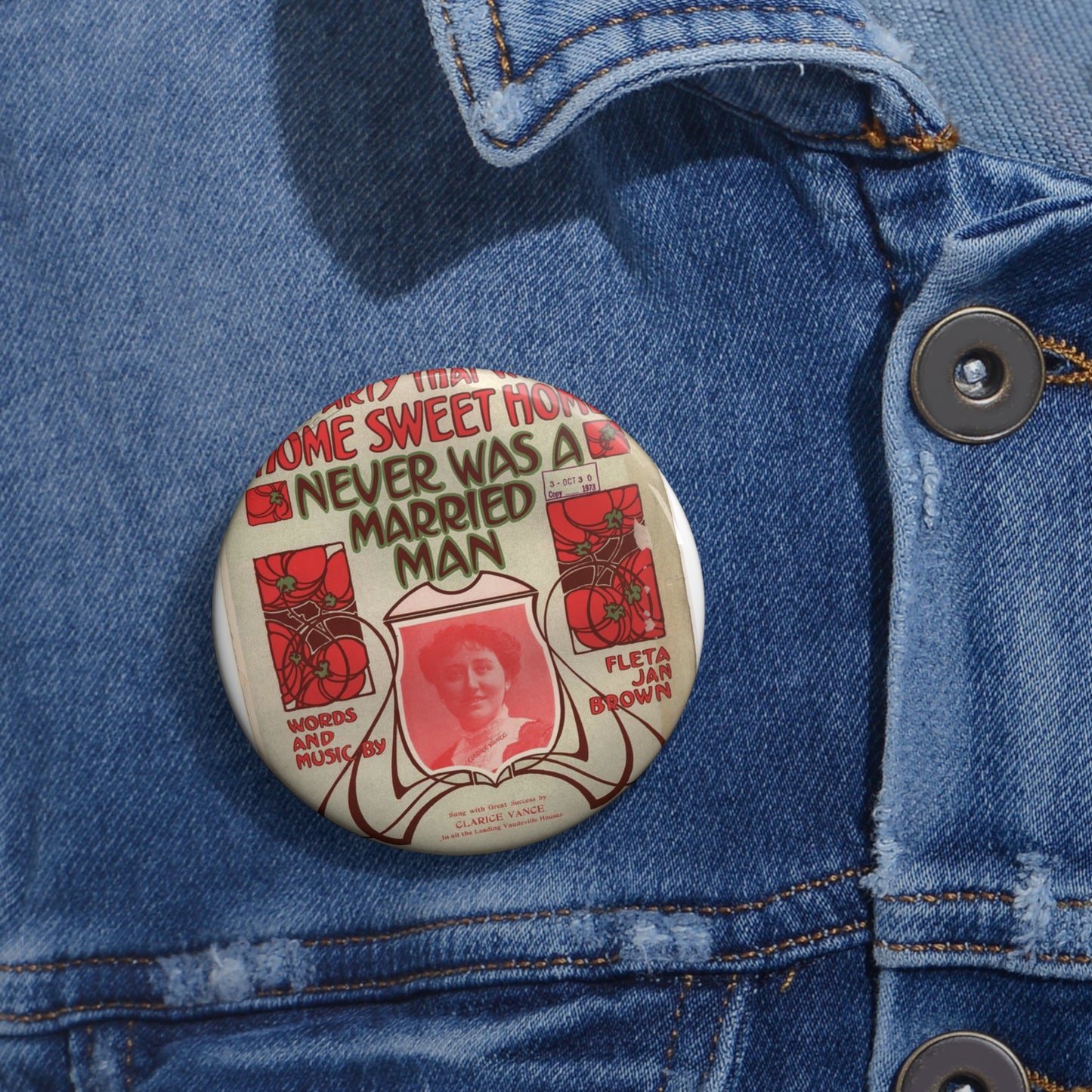 The party that wrote Home sweet home Pin Buttons with Crisp Design