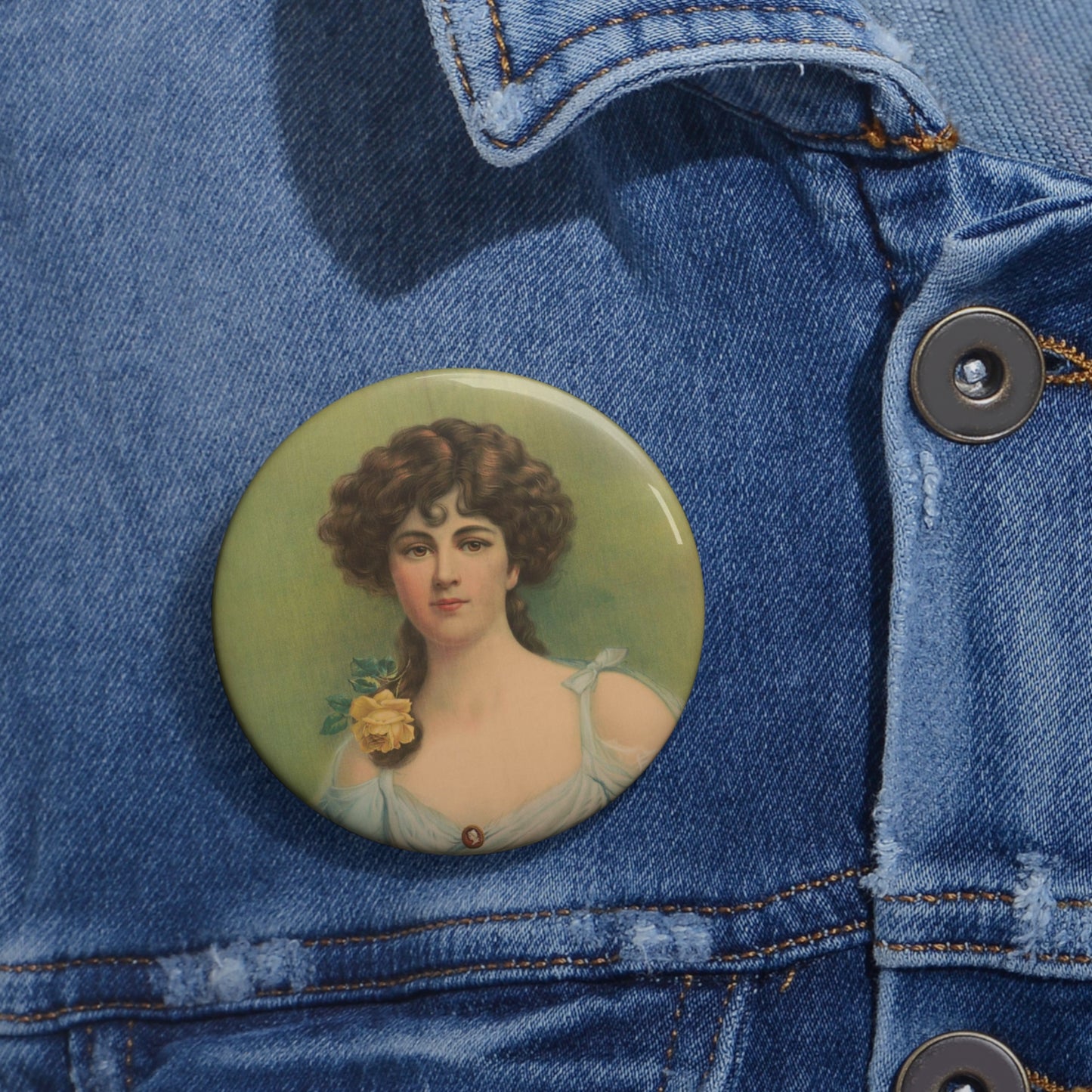 Hazel eyes - Print, Library of Congress collection Pin Buttons with Crisp Design