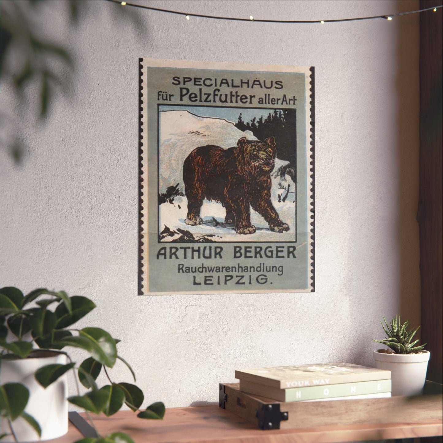 Arthur Berger, fur trader in Leipzig, c. 1910, brand advertisings (03) High Quality Matte Wall Art Poster for Home, Office, Classroom