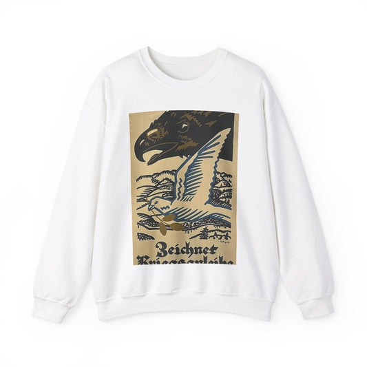 WWIposter12 - Art Deco public domain image White Heavy Blend Adult Crew Neck SweatShirt