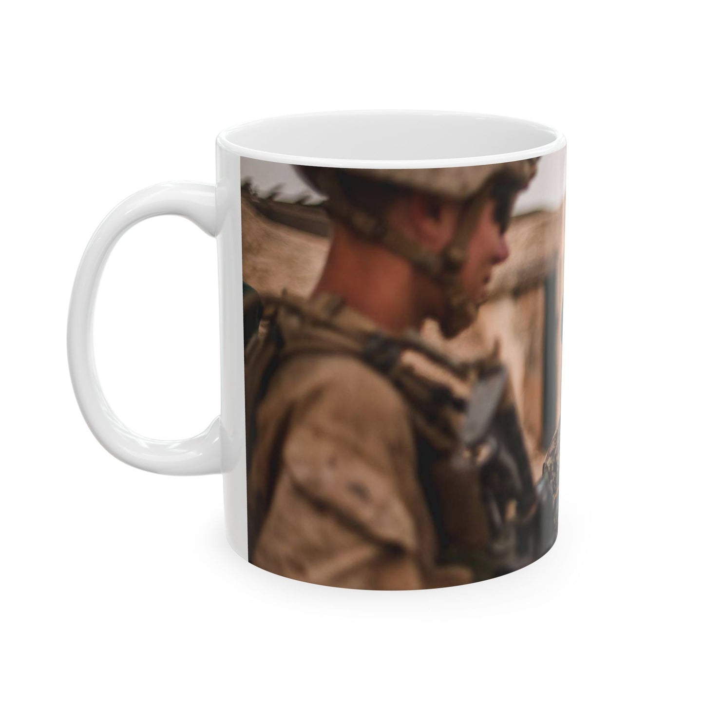 A U.S. Marine with Task Force Southwest (TFSW) converses Beautiful Novelty Ceramic Coffee Mug 11oz