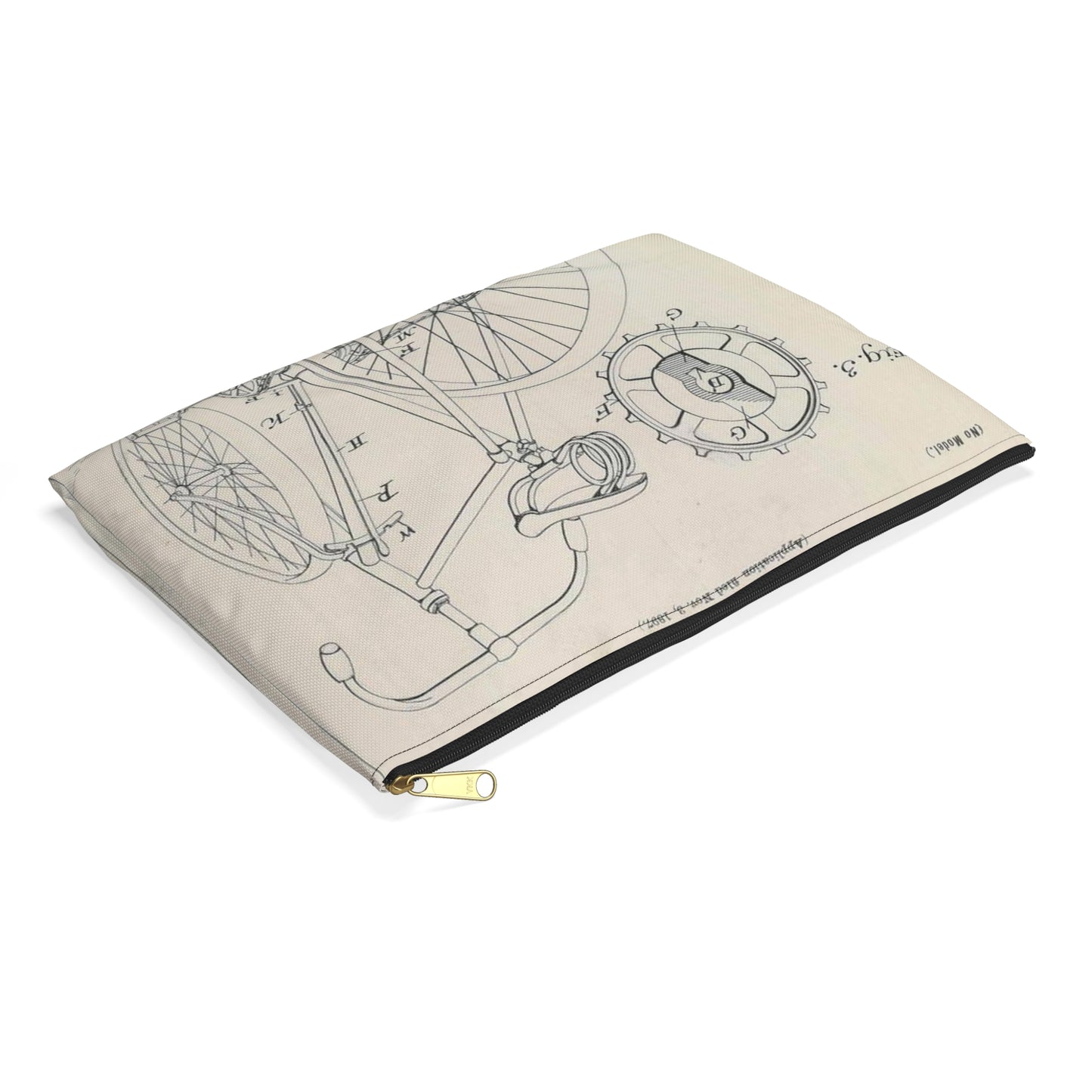 Patent drawing - for J. J. Hentz' Bicycle Public domain  image Large Organizer Pouch with Black Zipper
