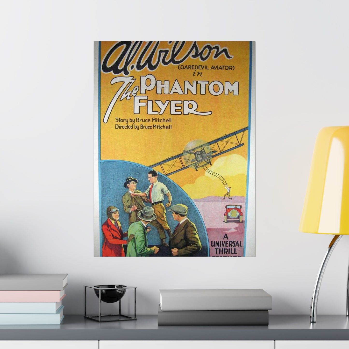 Phantom Flyer 1928 - Art Deco public domain image High Quality Matte Wall Art Poster for Home, Office, Classroom