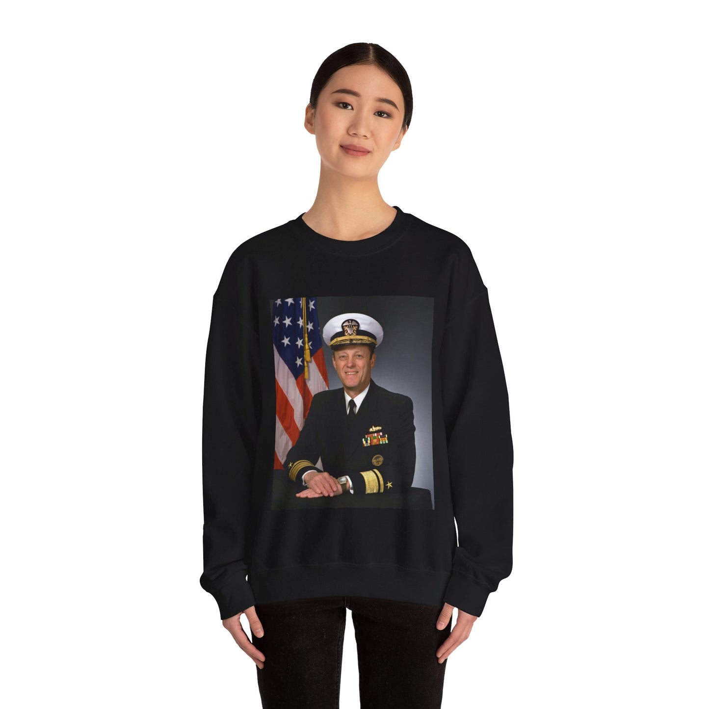 RADM James B. Greene, USN (covered) Black Heavy Blend Adult Crew Neck SweatShirt