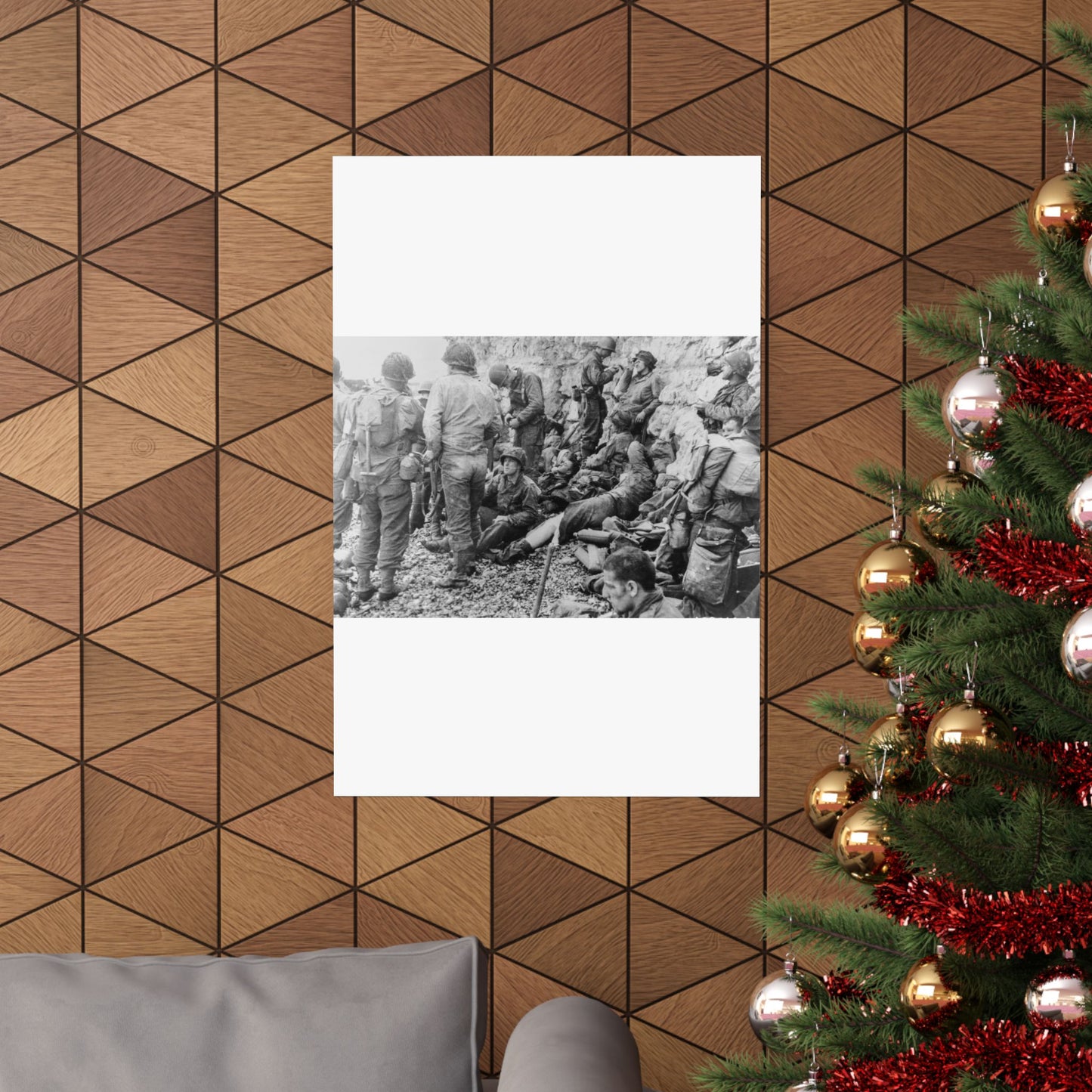 Photograph of a Large Group of American Assault Troops High Quality Matte Wall Art Poster for Home, Office, Classroom