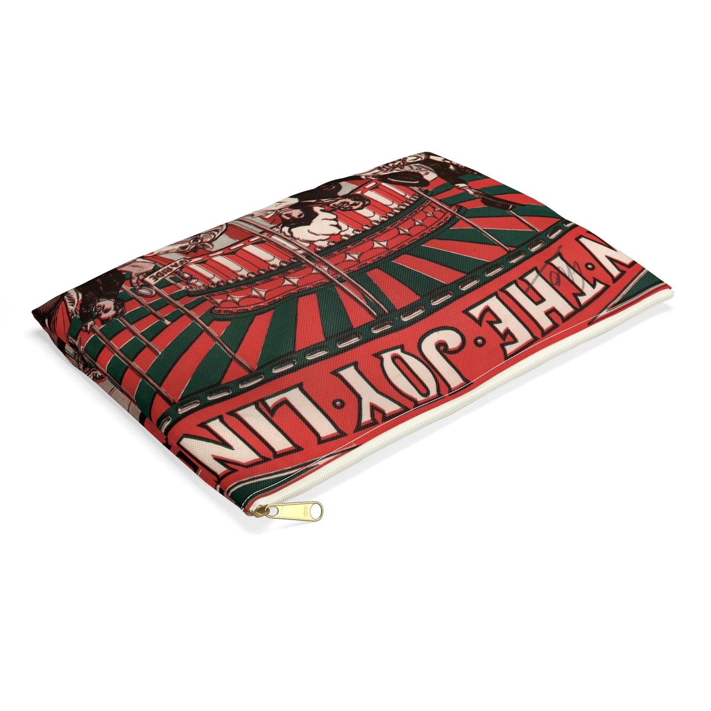 On the joy line - Public domain American sheet music Large Organizer Pouch with Black Zipper