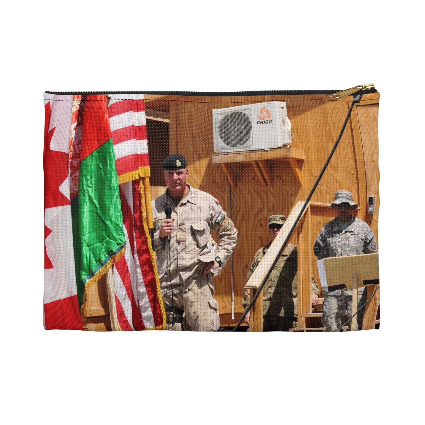 Maj. Gen. Dean J. Milner honors the accomplishments Large Organizer Pouch with Black Zipper