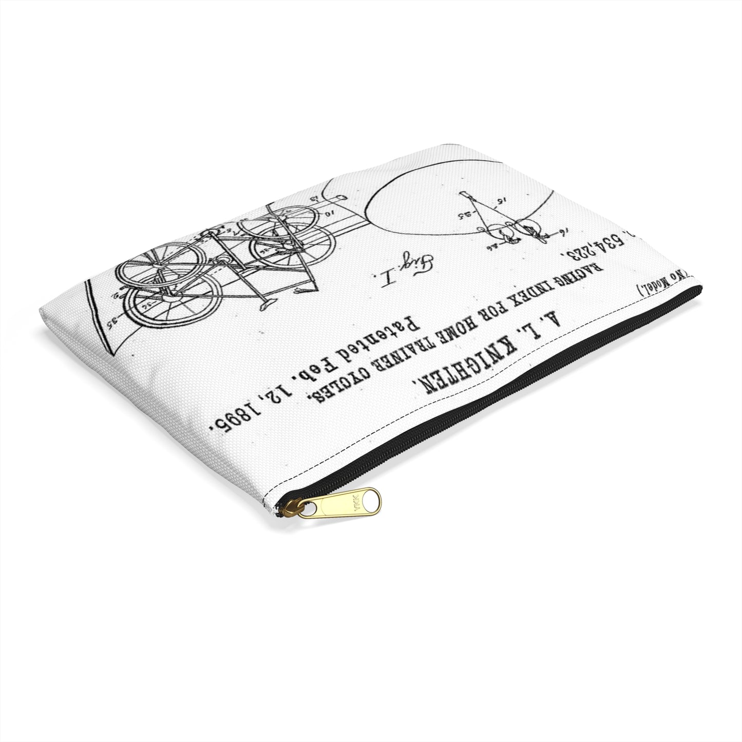 Patent drawing - RacingBikesPatent Public domain  image Large Organizer Pouch with Black Zipper