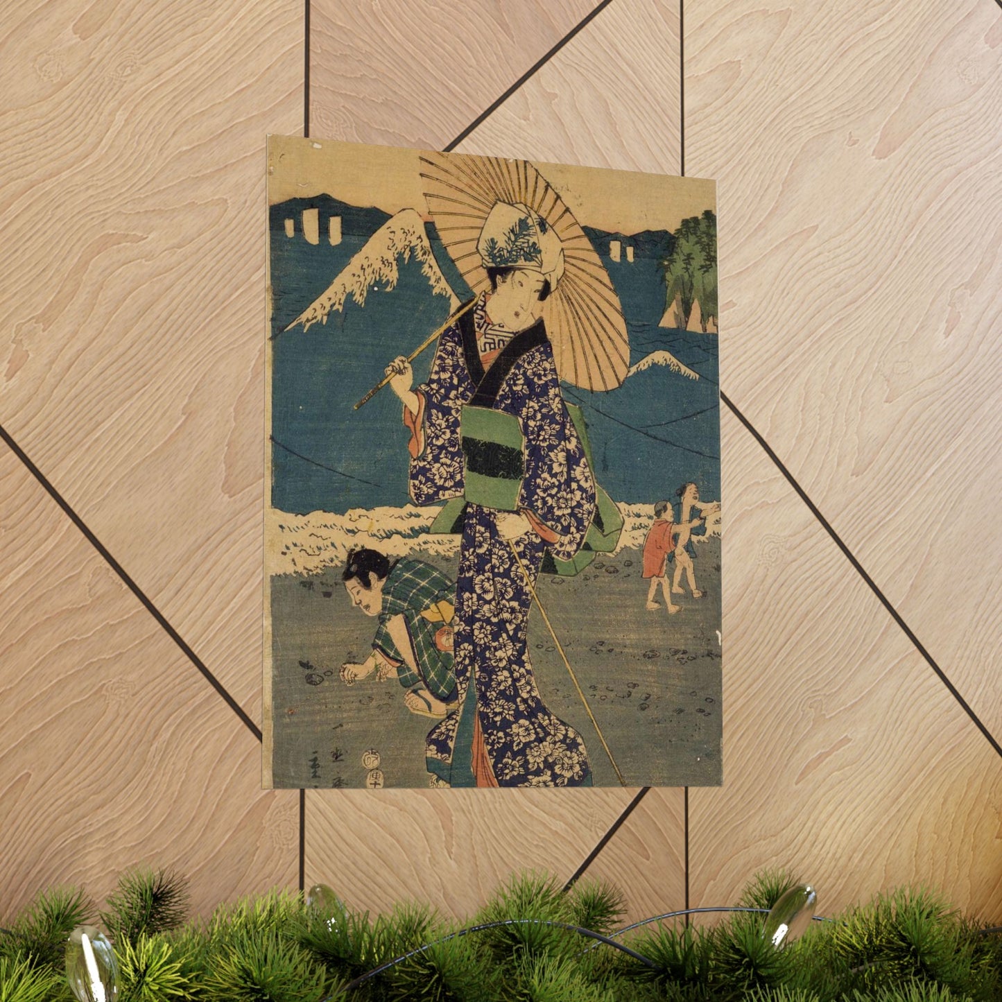 NDL-DC 1301718 03-Utagawa Hiroshige II-相州江のしま詣之図-安政1-crd High Quality Matte Wall Art Poster for Home, Office, Classroom