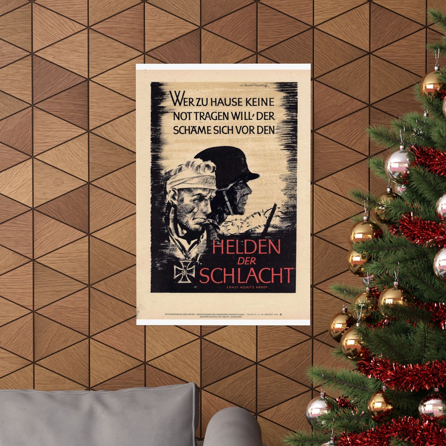 Wochenspruch der NSDAP 16 August 1942 High Quality Matte Wall Art Poster for Home, Office, Classroom