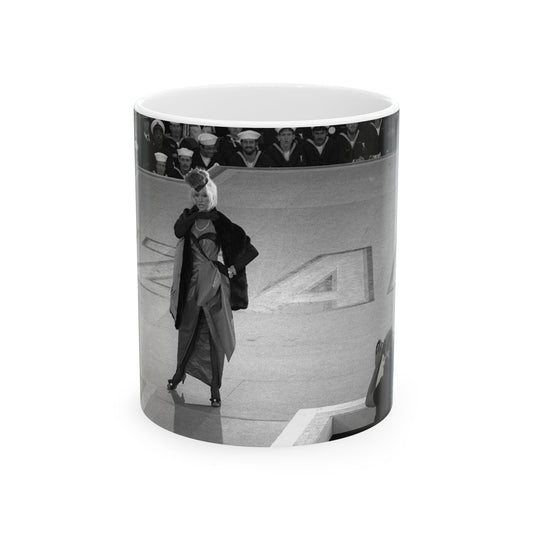 Suzanne Somers performs for the crew of the aircraft carrier USS RANGER (CV-61) Beautiful Novelty Ceramic Coffee Mug 11oz