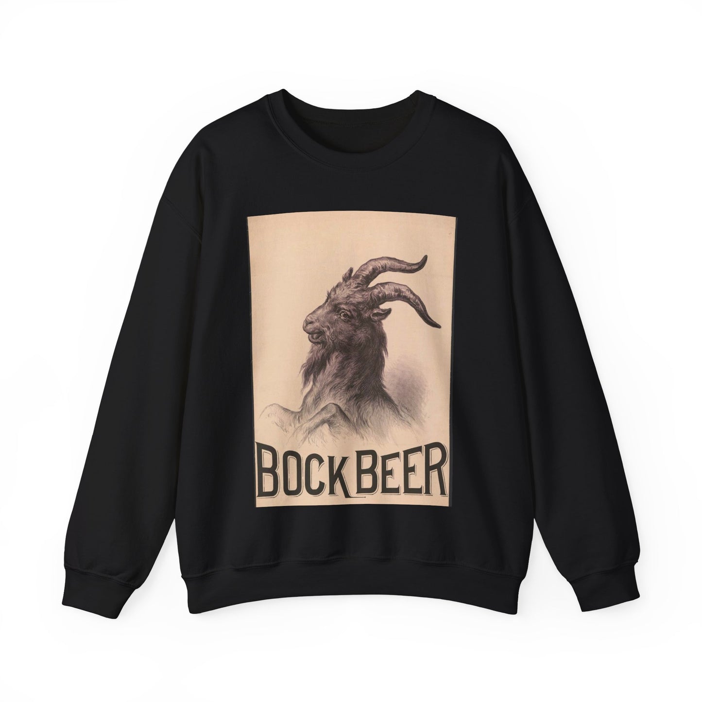 Bock Beer - Print, Library of Congress collection Black Heavy Blend Adult Crew Neck SweatShirt