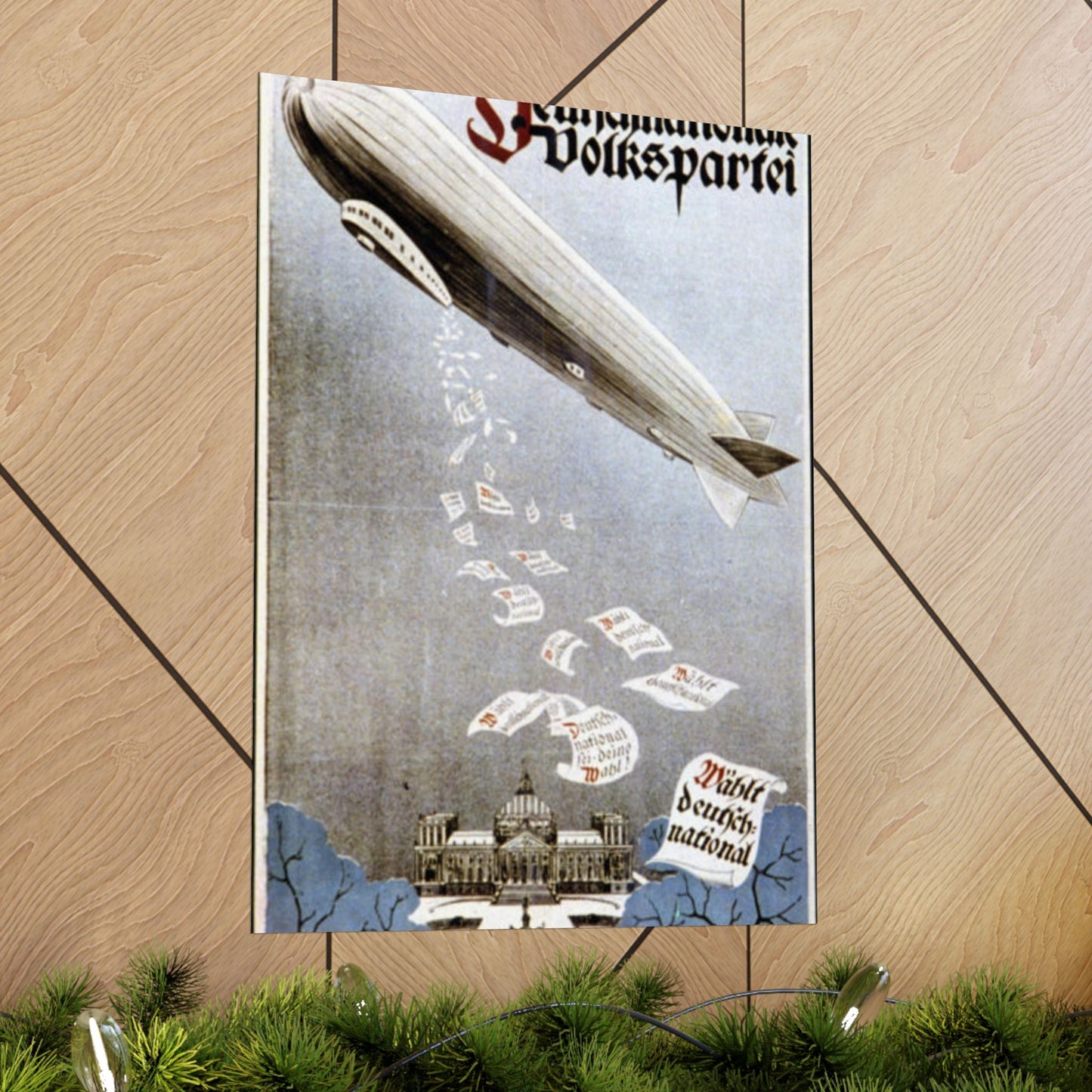 german election poster. oct 1924 -  Deutsche Zeppelin Reederei Company High Quality Matte Wall Art Poster for Home, Office, Classroom