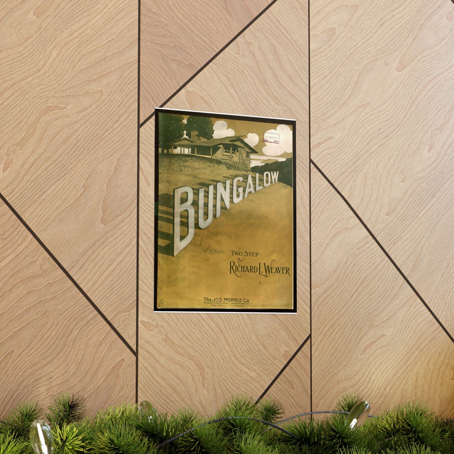 Bungalow, musical notation - Public domain American sheet music High Quality Matte Wall Art Poster for Home, Office, Classroom