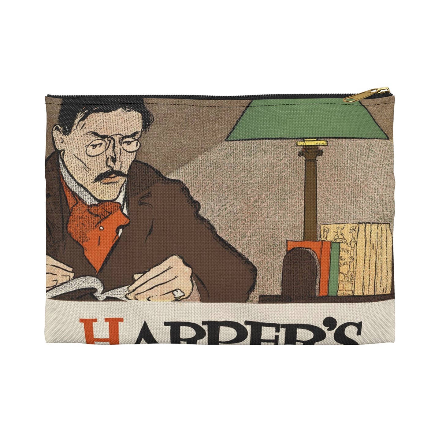 Edward Penfield - Harper's 1897, Art Nouveau poster Large Organizer Pouch with Black Zipper