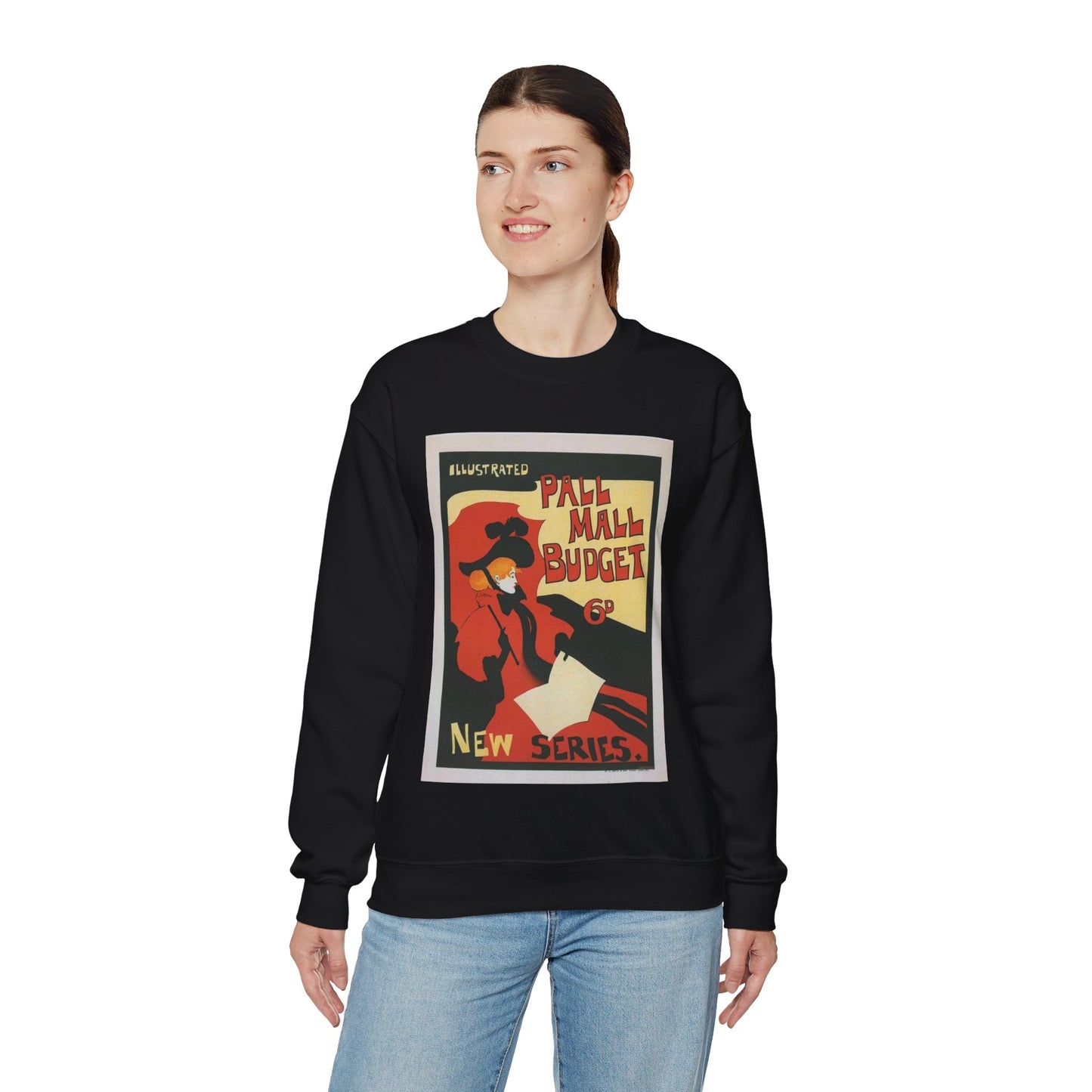 Affiche anglaise pour la revue hebdomadaire "Illustrated Pall Mall Budget". Black Heavy Blend Adult Crew Neck SweatShirt