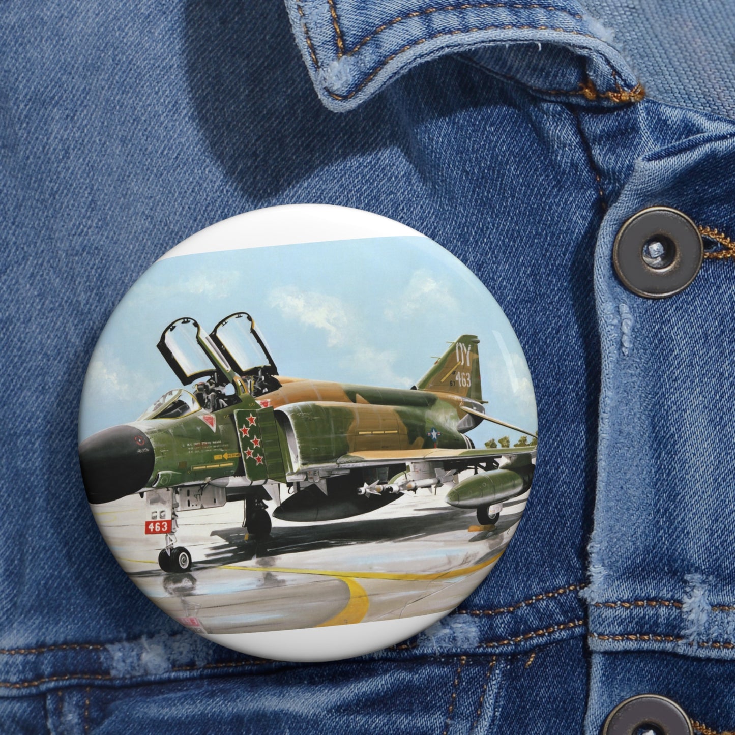 Artwork: "Splash Five" Artist: Paul Jones Pin Buttons with Crisp Design