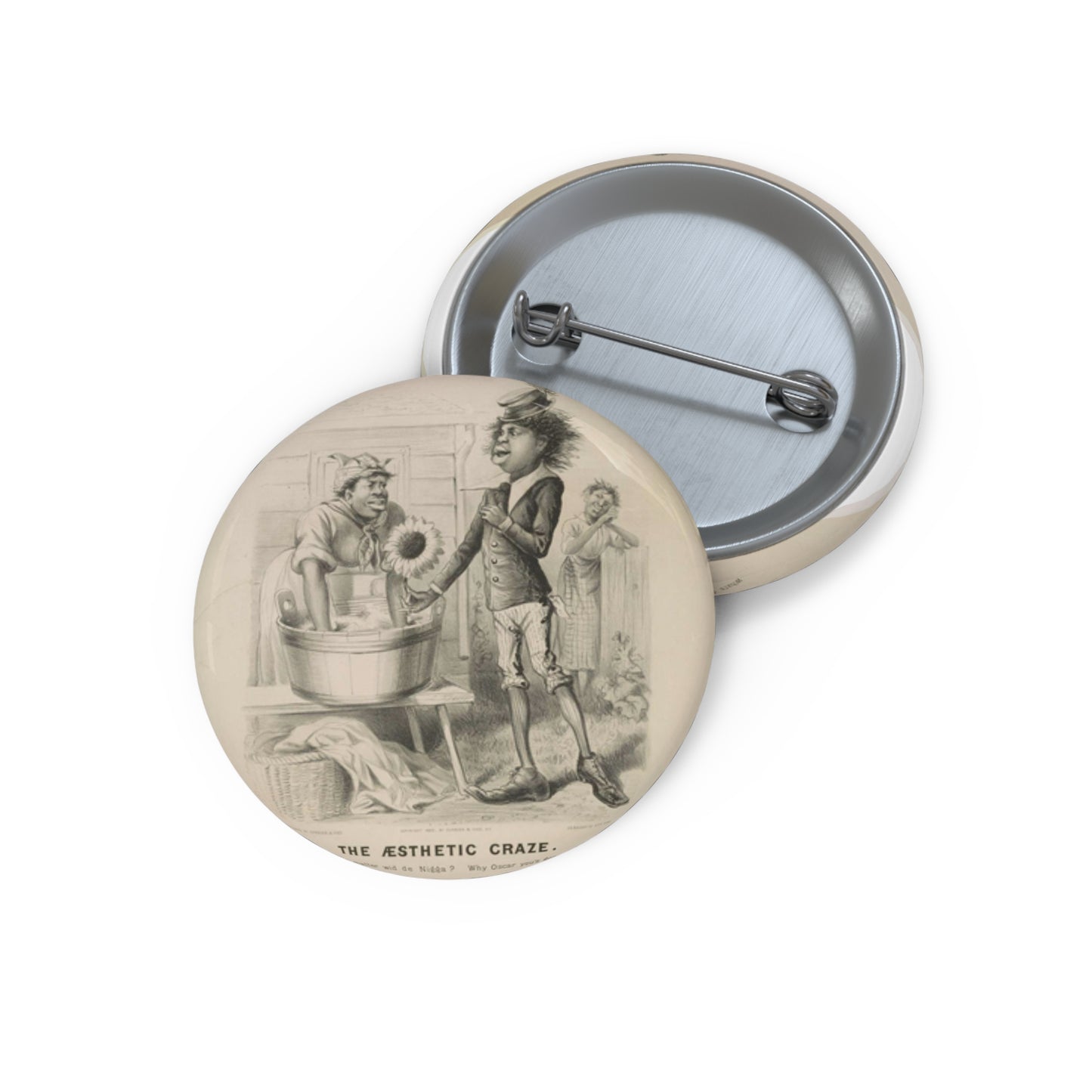 The aesthetic craze - Print, Library of Congress collection Pin Buttons with Crisp Design