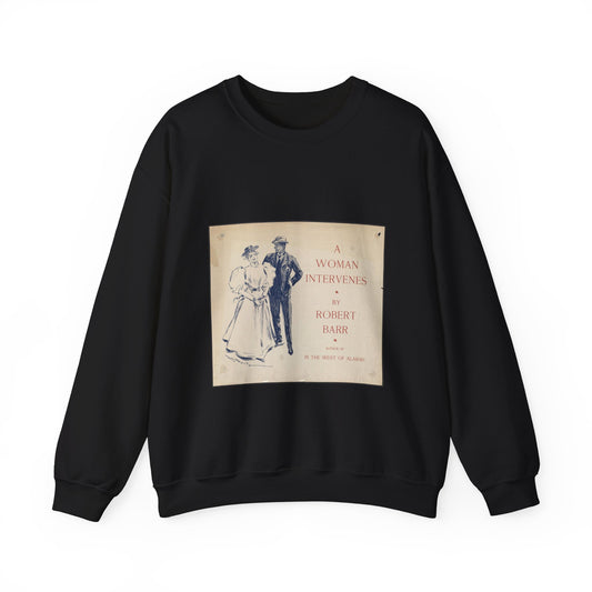 A woman intervenes by Robert Barr Black Heavy Blend Adult Crew Neck SweatShirt