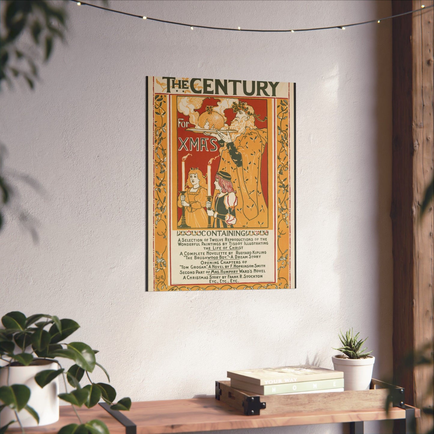 Louis Rhead - The century for Xmas, Art Nouveau poster High Quality Matte Wall Art Poster for Home, Office, Classroom