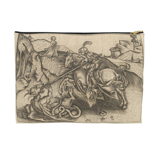 Israhel van Meckenem the Younger - St. George, Martin Schongauer, German Large Organizer Pouch with Black Zipper