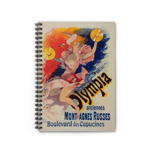 Affiche pour "Olympia". - Art nouveau public domain poster Spiral Bound Ruled Notebook with Printed Cover