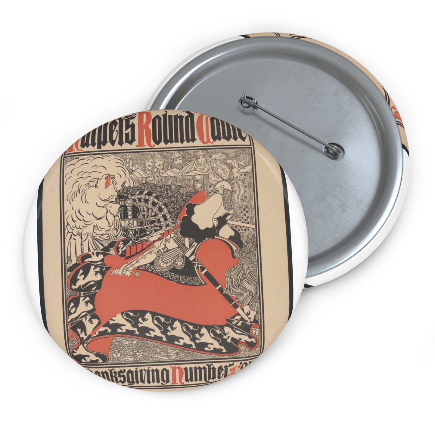 Harper's round table - Thanksgiving number '95 Pin Buttons with Crisp Design