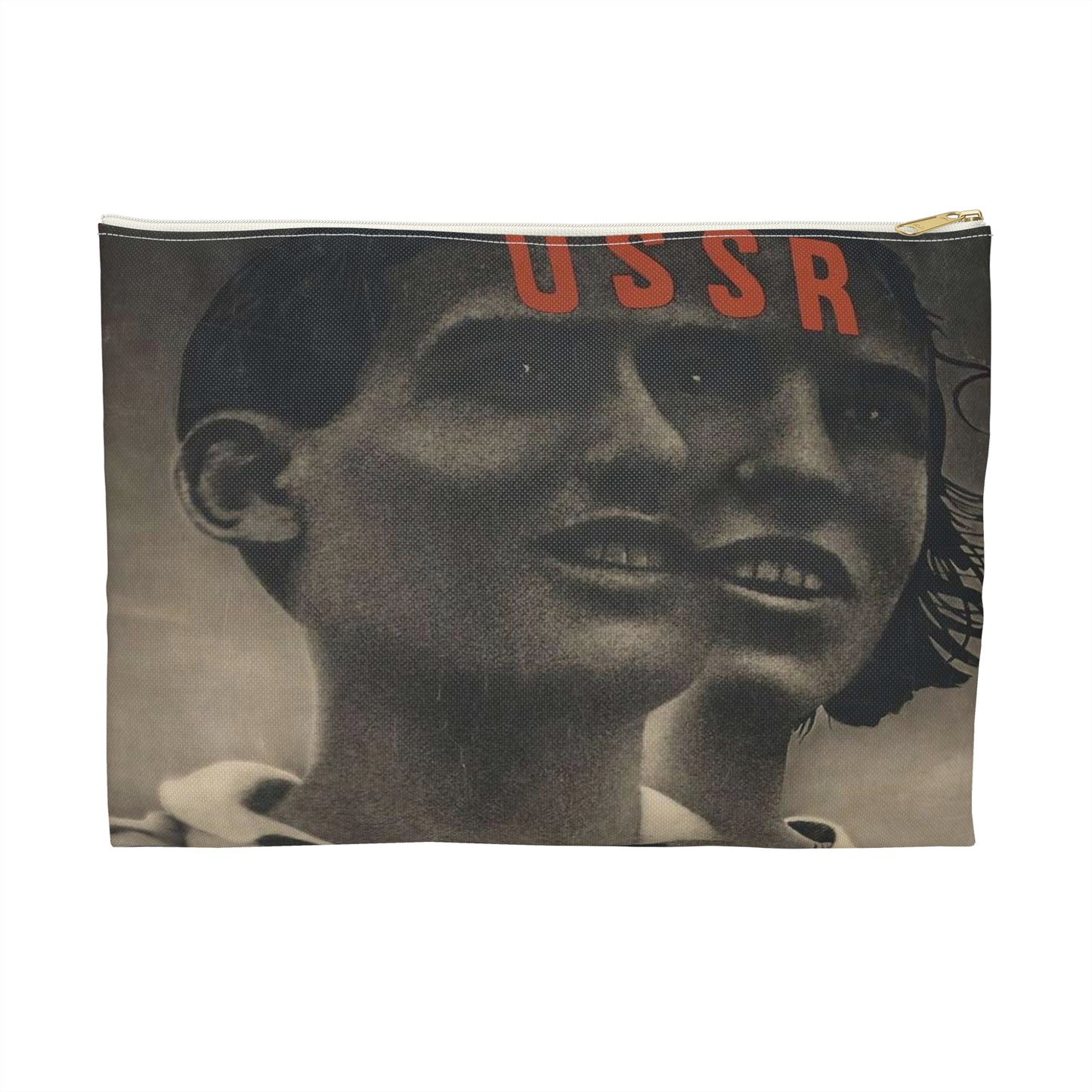 Artwork by El Lissitzky c1930 - Art Deco public domain image Large Organizer Pouch with Black Zipper