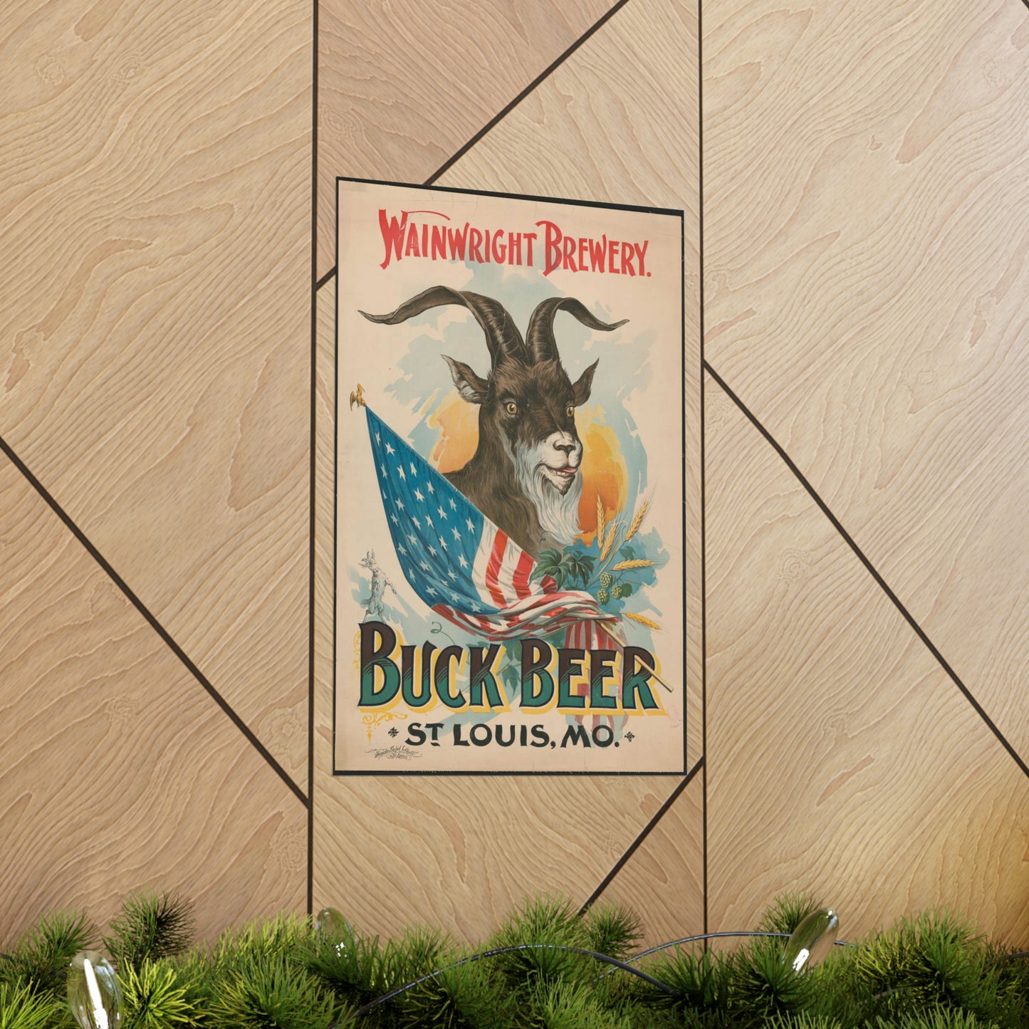 Wainwright Brewery, Buck Beer, St. Louis, MO High Quality Matte Wall Art Poster for Home, Office, Classroom