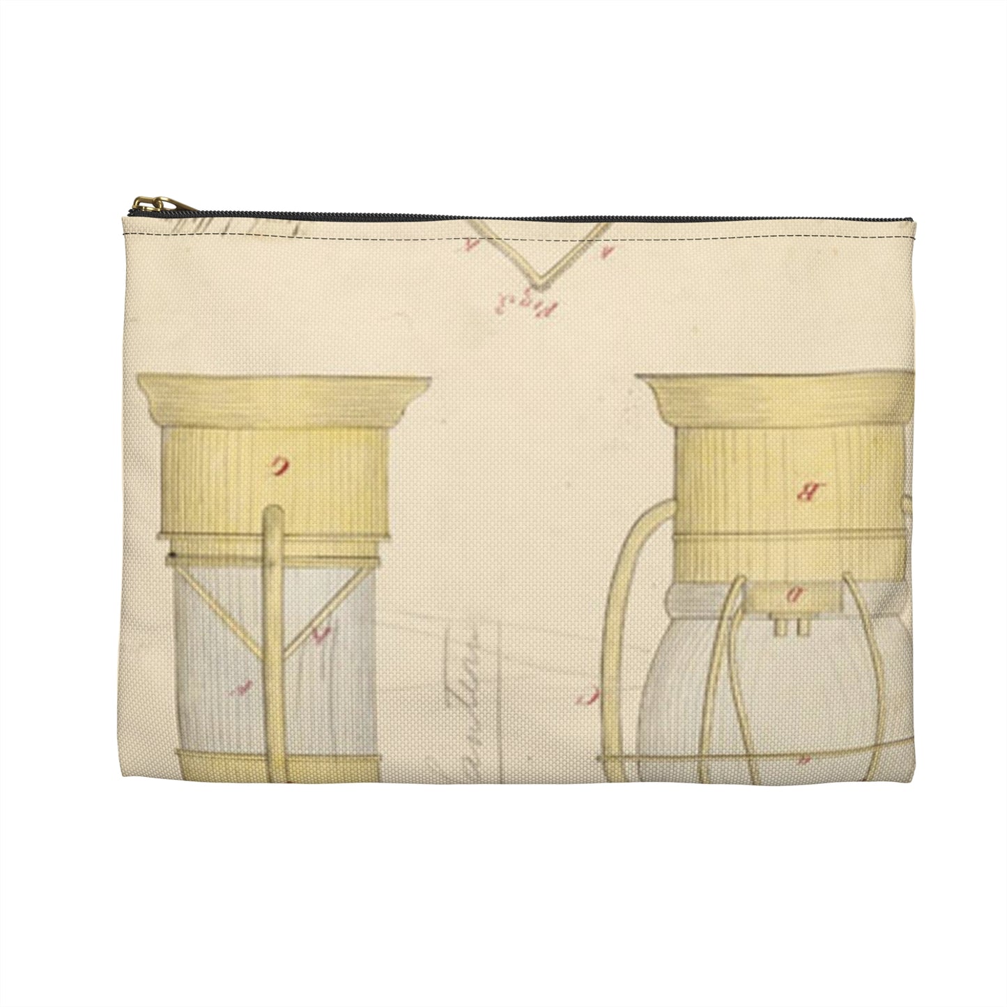 Patent drawing - Drawing of Submarine Telescope Public domain  image Large Organizer Pouch with Black Zipper