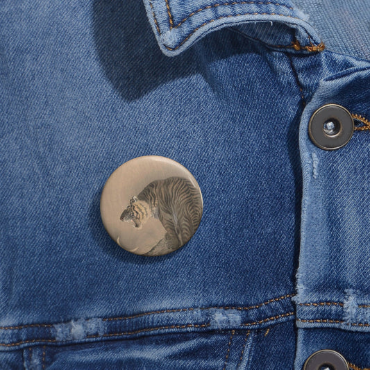 Brullende tijger, Ohara Koson - Rijksmuseum public domain dedication image Pin Buttons with Crisp Design