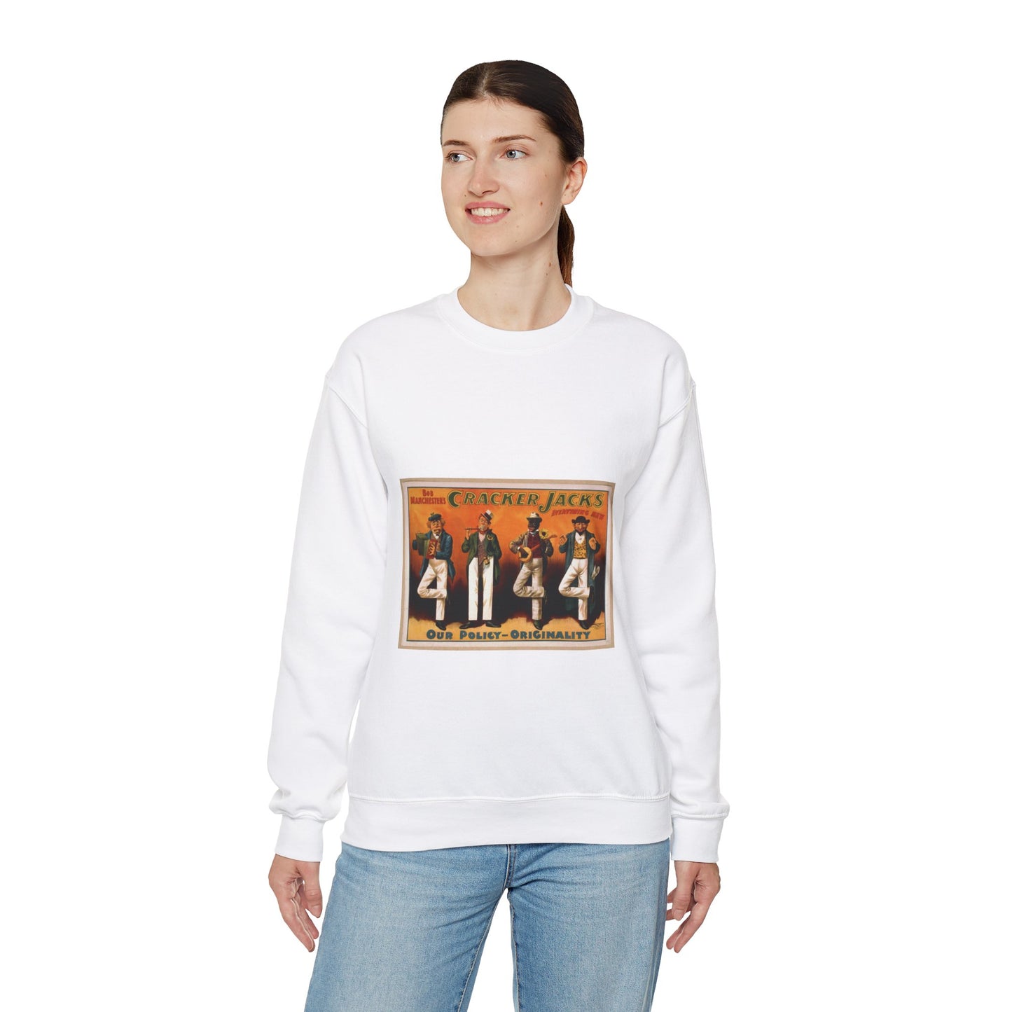 Bob Manchester's Cracker Jacks everything new. White Heavy Blend Adult Crew Neck SweatShirt