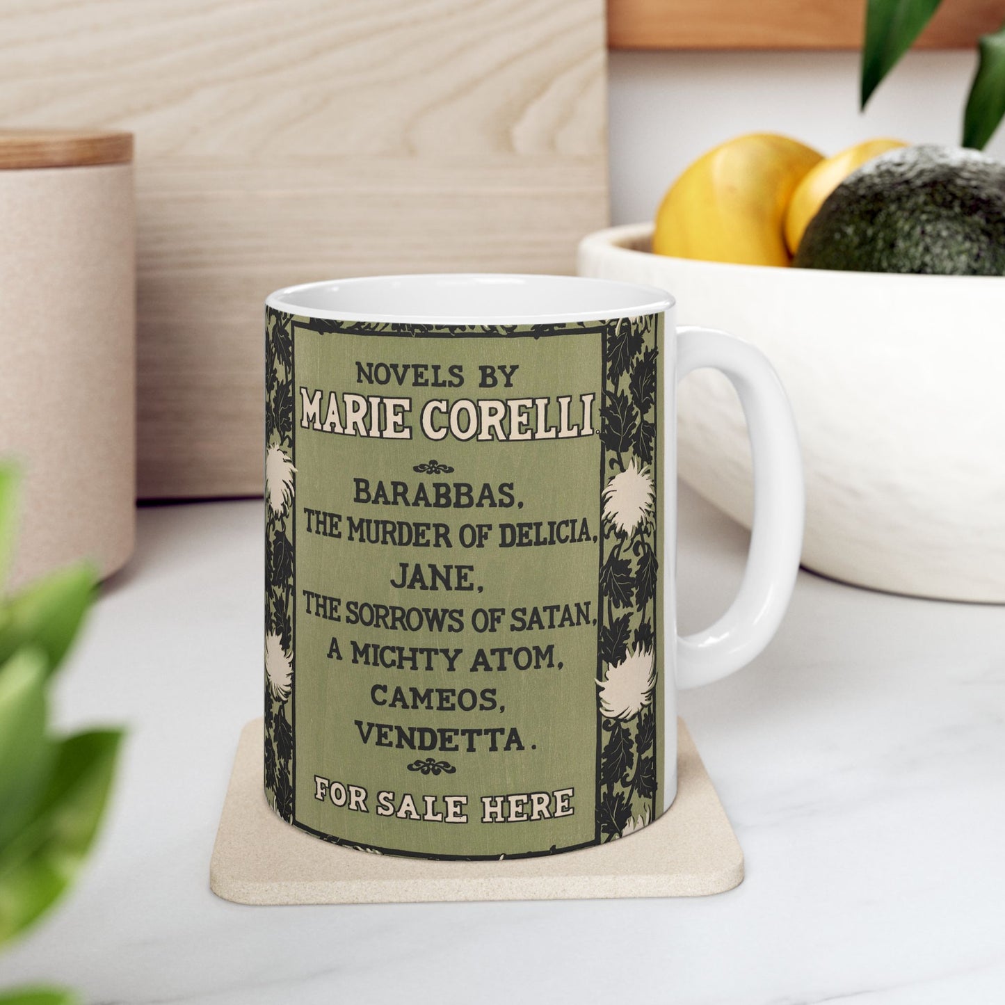 Novels by Marie Corelli, Art Nouveau poster Beautiful Novelty Ceramic Coffee Mug 11oz