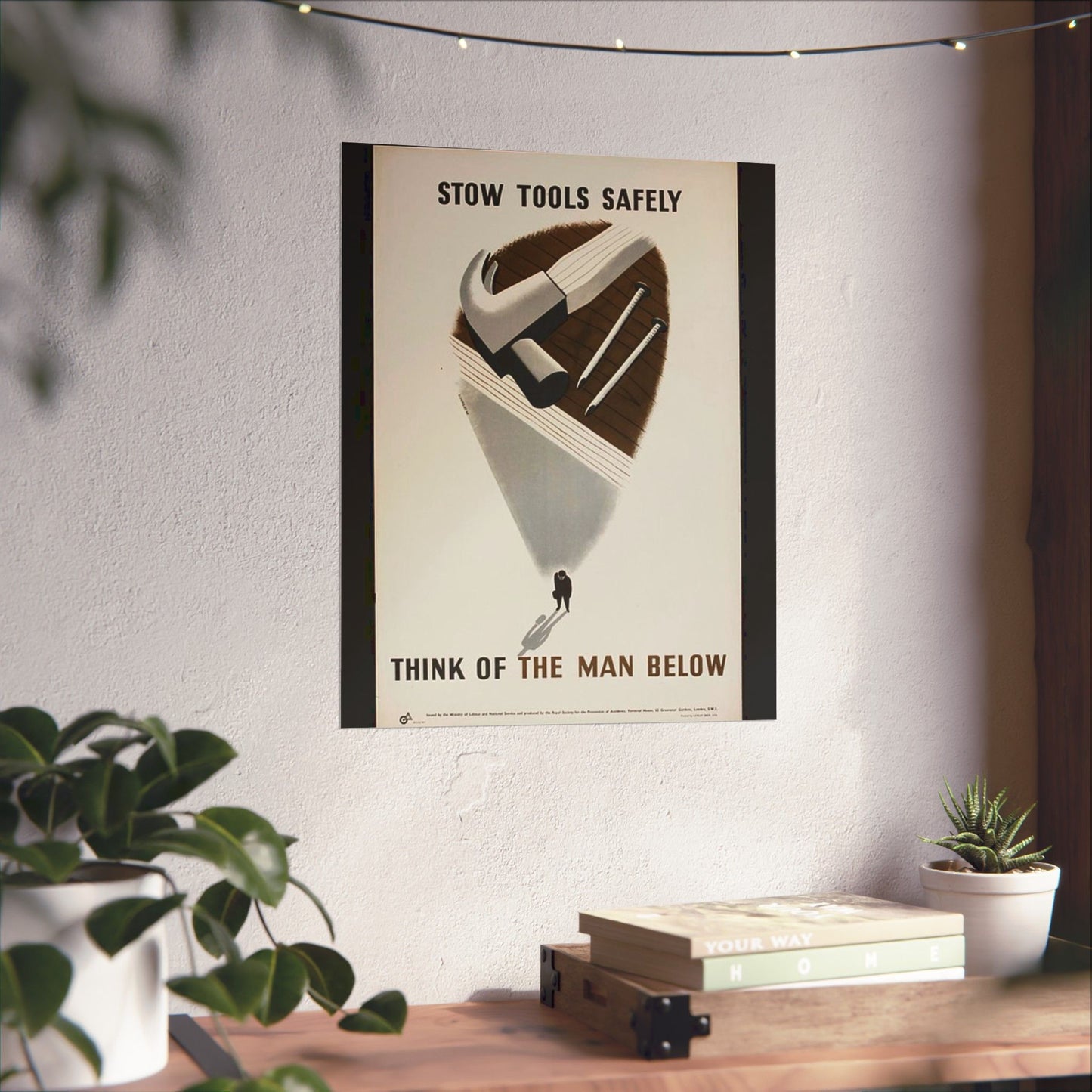 Stow Tools Safely Tom Eckersley High Quality Matte Wall Art Poster for Home, Office, Classroom