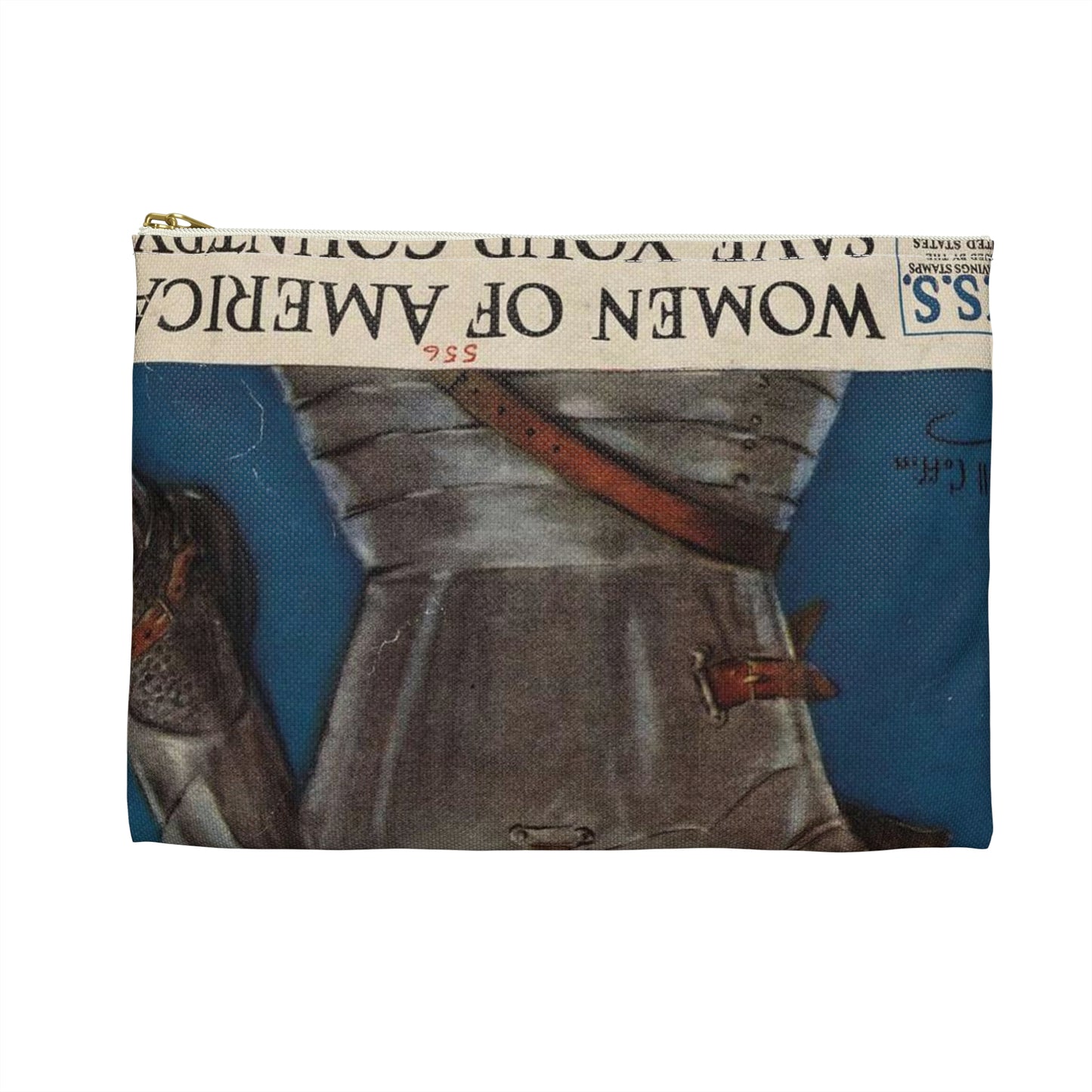 Joan of Arc Saved France Large Organizer Pouch with Black Zipper