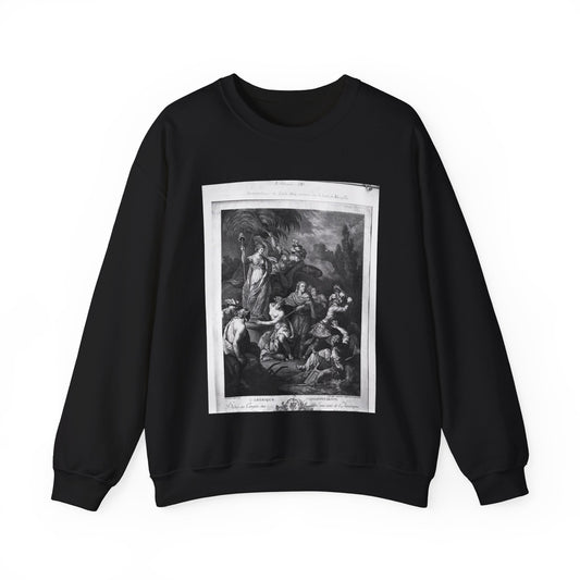 [French Girls in Blue Jeans] - American Embassy, Paris, France, Marshall Plan photogrpaphs Black Heavy Blend Adult Crew Neck SweatShirt