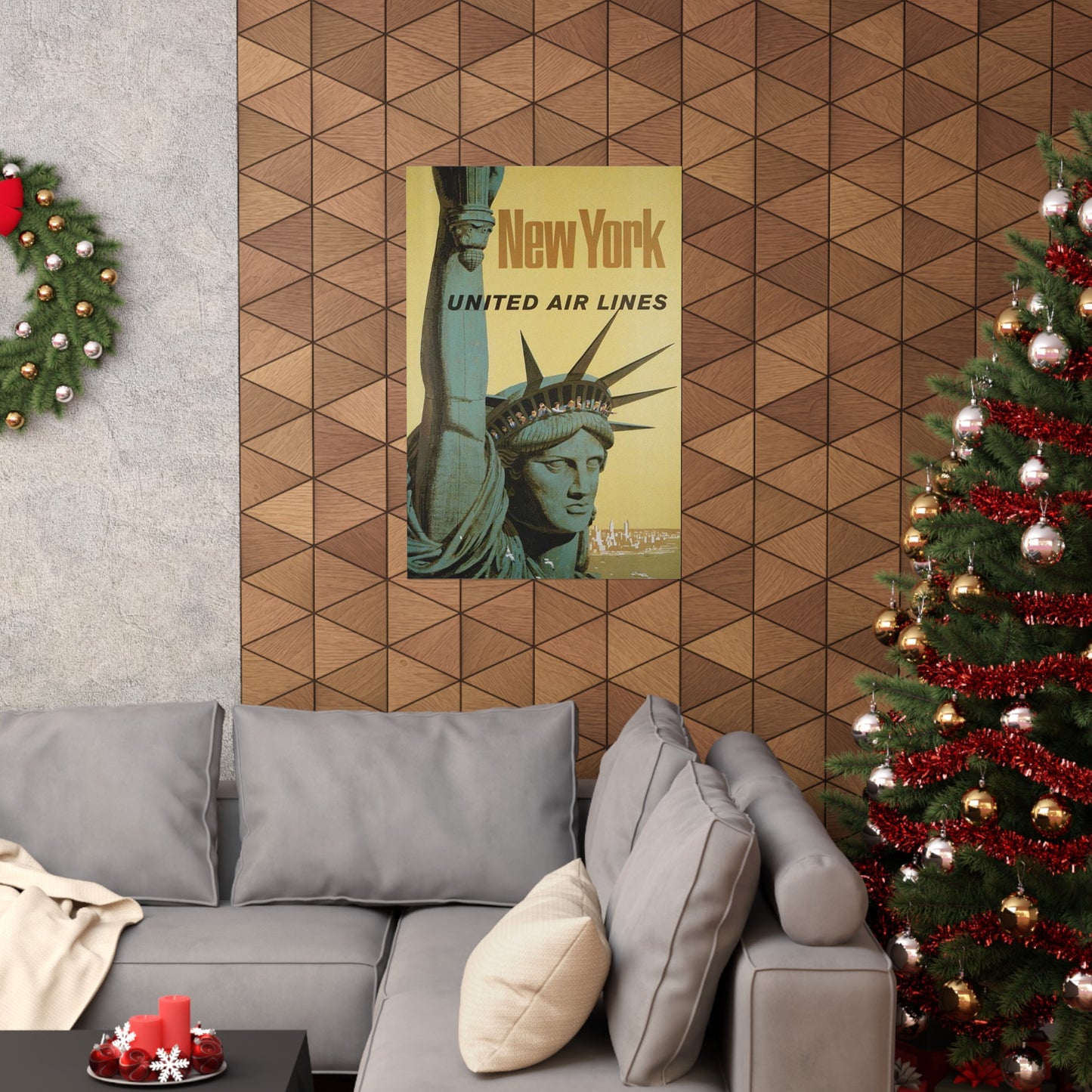 United Airlines New York Poster (19477941155) High Quality Matte Wall Art Poster for Home, Office, Classroom