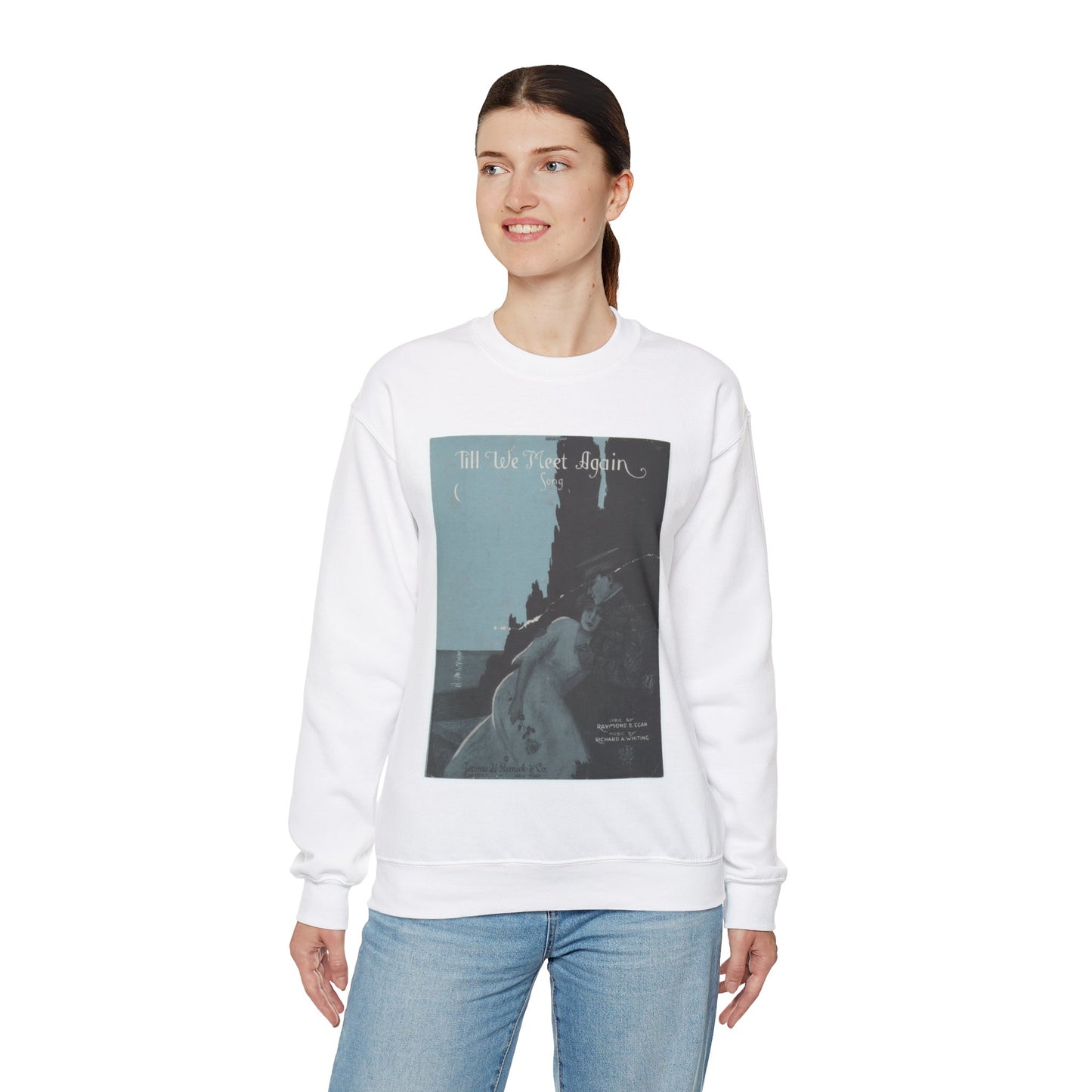 Till we meet again - Public domain American sheet music White Heavy Blend Adult Crew Neck SweatShirt