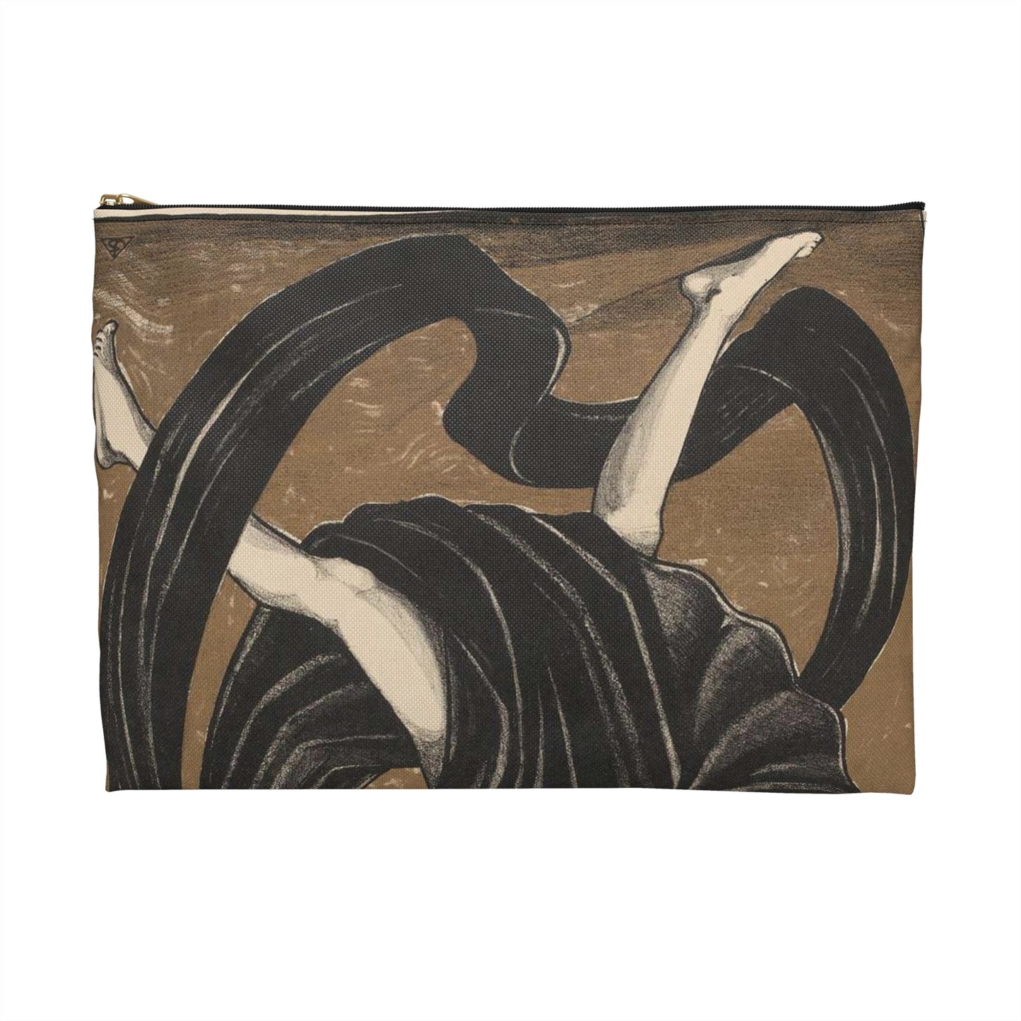 Danseres met draperieën - Drawing. Public domain image. Large Organizer Pouch with Black Zipper