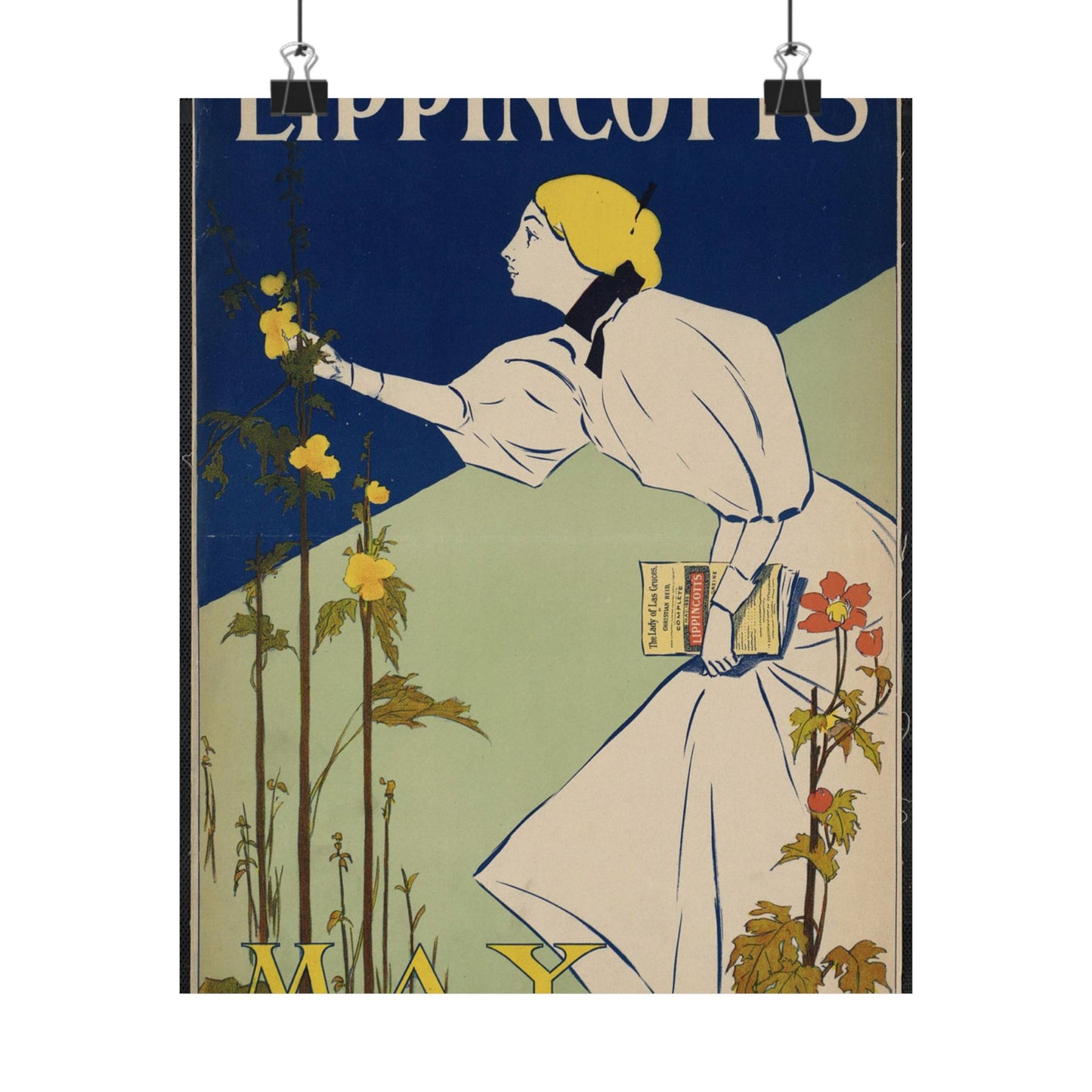 Lippincott's May, Art Nouveau Poster High Quality Matte Wall Art Poster for Home, Office, Classroom