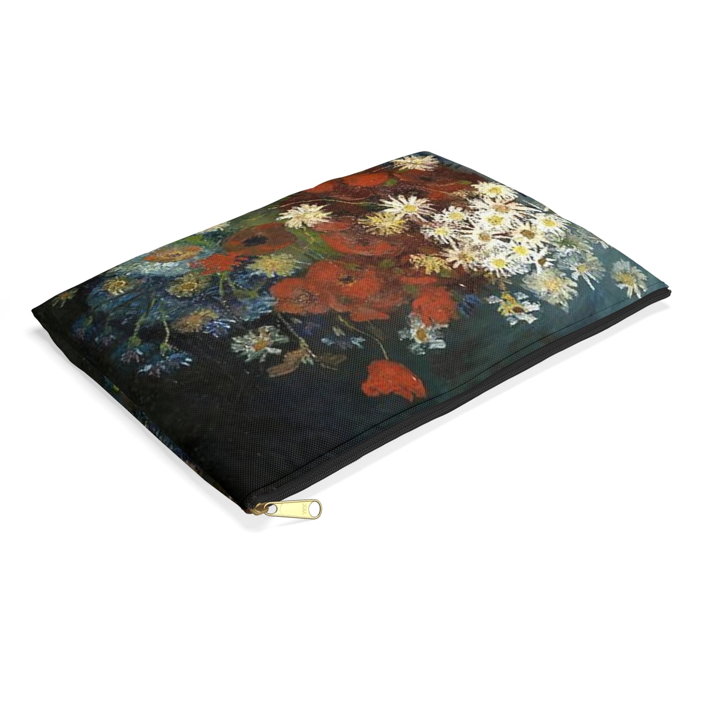 Still life with meadow flowers and roses Van Gogh 1886 Large Organizer Pouch with Black Zipper