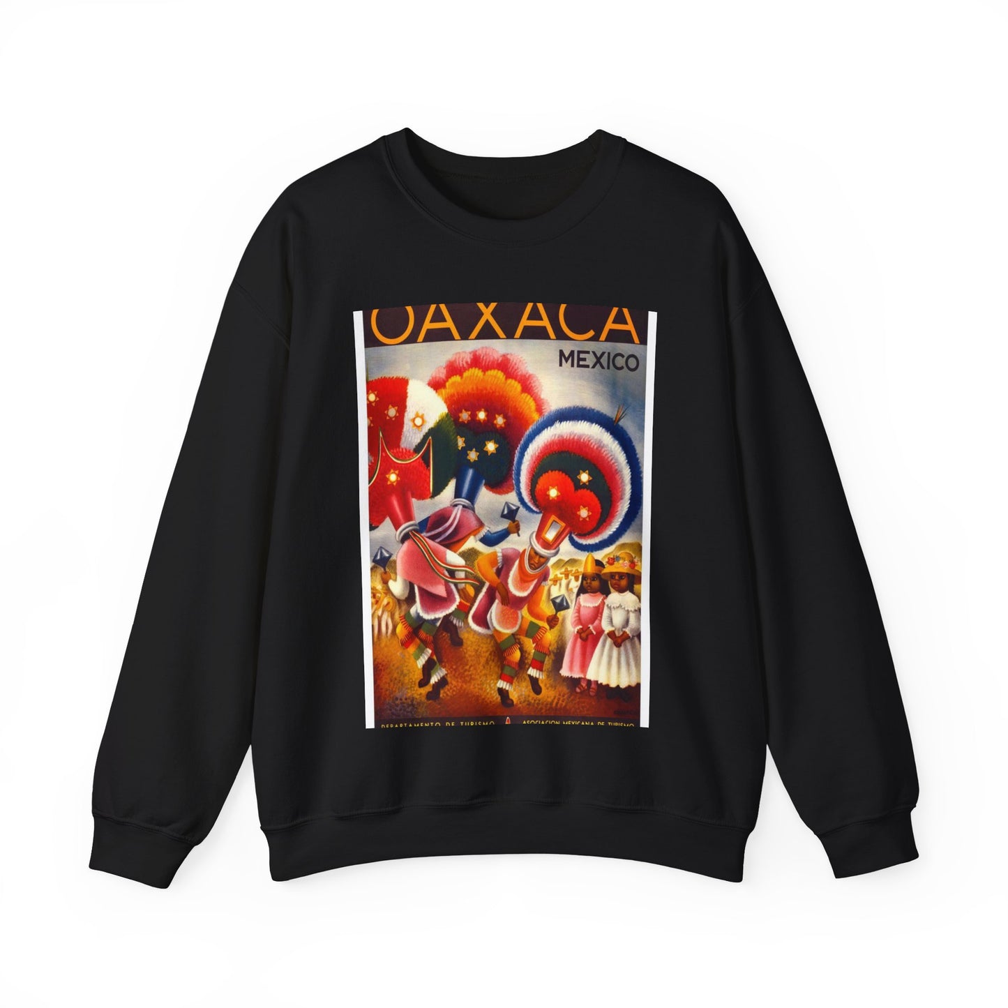 Oaxaca. Mexico. Vintage Travel Poster. Black Heavy Blend Adult Crew Neck SweatShirt