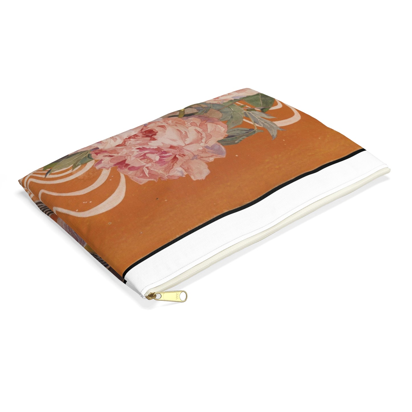 Peonies - Drawing. Public domain image. Large Organizer Pouch with Black Zipper