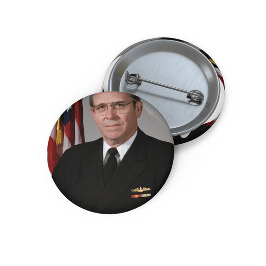 Portrait:  US Navy (USN) Captain (CAPT) Charles A. Hougland (uncovered) Pin Buttons with Crisp Design