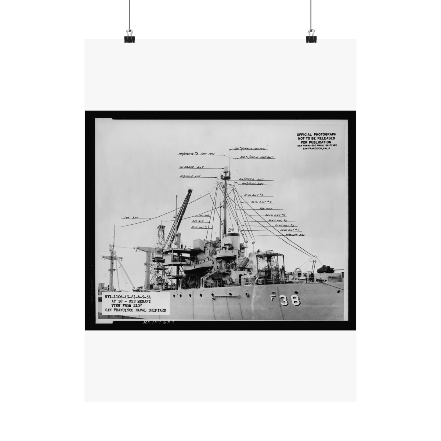 Navy Ship AF-38 Merapi - Public domain photogrpaph High Quality Matte Wall Art Poster for Home, Office, Classroom