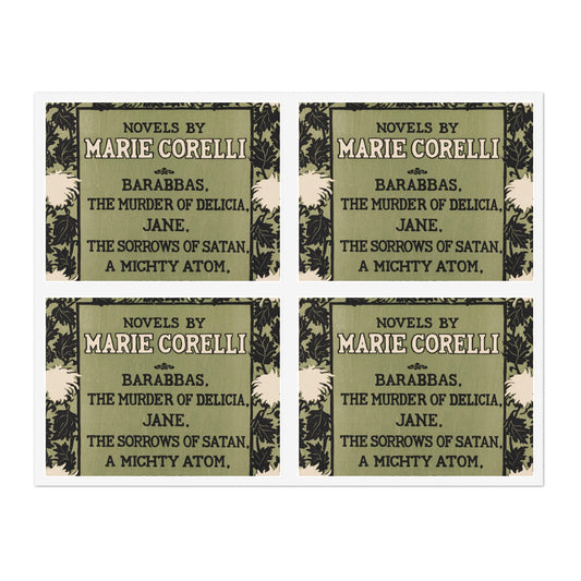 Novels by Marie Corelli, Art Nouveau poster Laminated UV Protective Vinyl Stickers