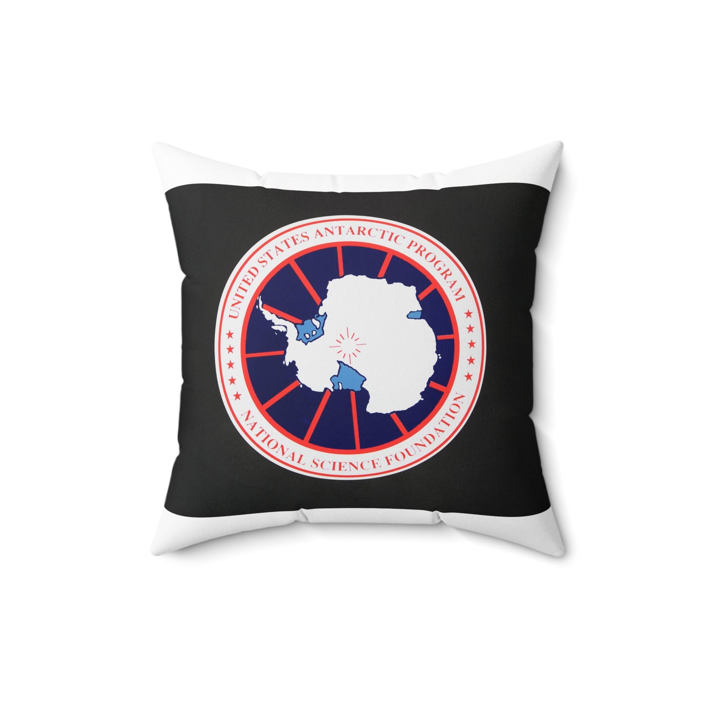 Logo of The National Science Foundation United States Antarctic Program Decorative Accent Square Pillow