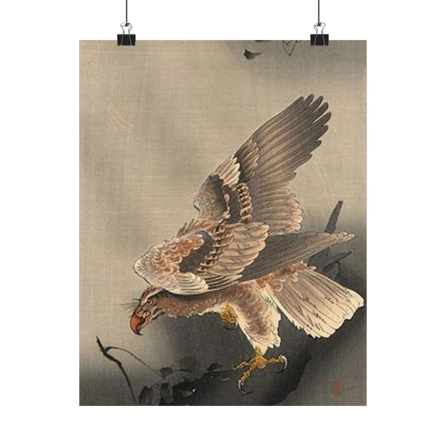 Koson - swooping-eagle, Ohara Koson High Quality Matte Wall Art Poster for Home, Office, Classroom