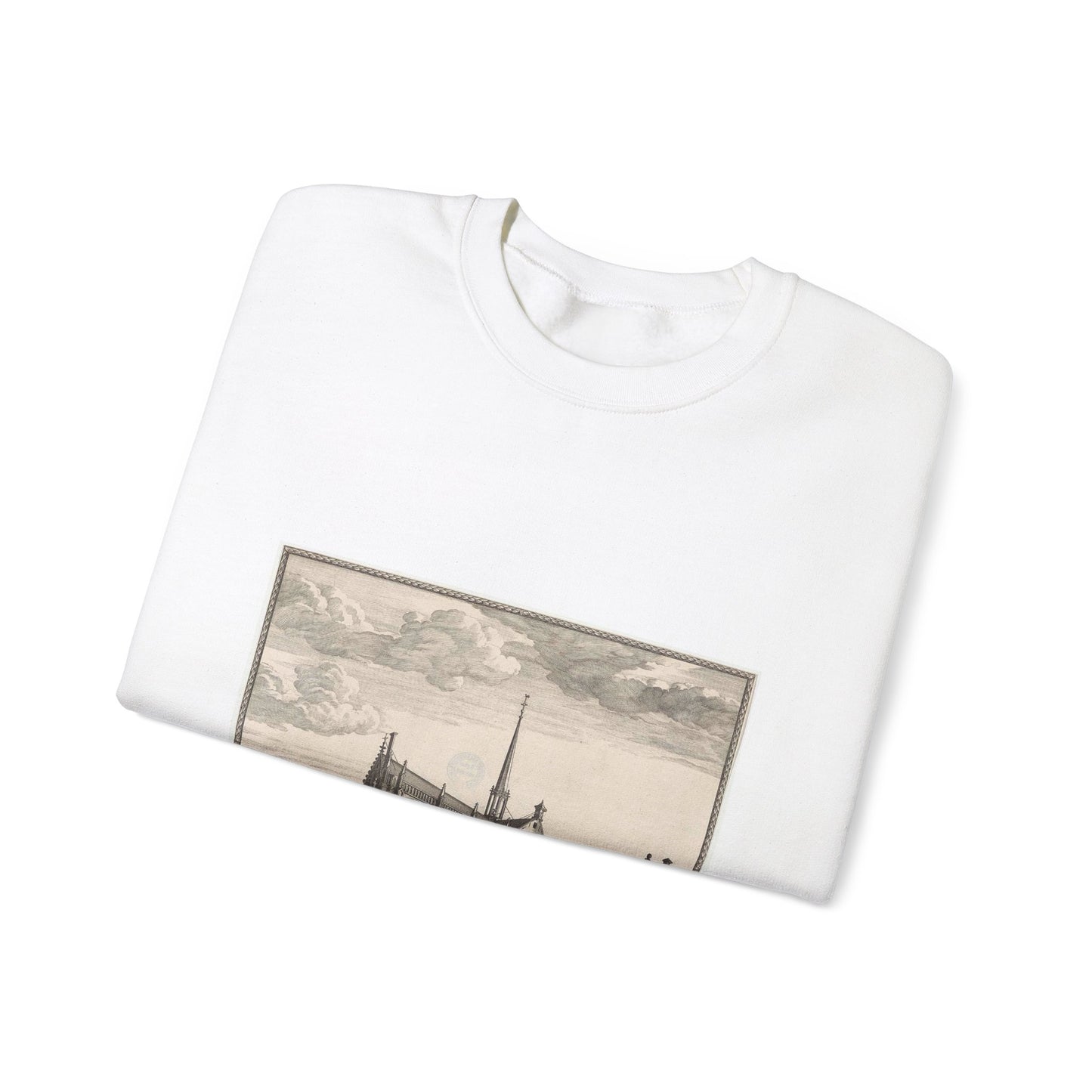 Gezicht op de Heilige Stede (Nieuwezijds Kapel) te Amsterdam White Heavy Blend Adult Crew Neck SweatShirt