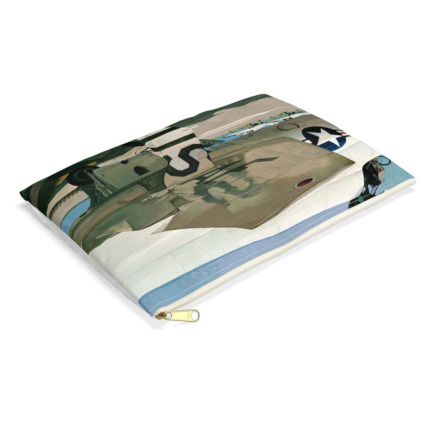 Artwork: "T-38 Flight Line, Vance AFB". Artist: David Zlotky Large Organizer Pouch with Black Zipper